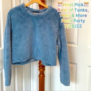 Zara Oversized Fleece Crop Top